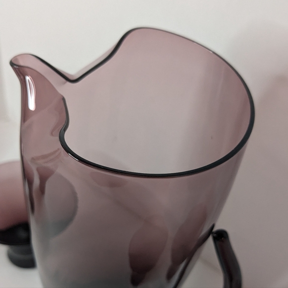 Vintage Amethyst Morgantown 1960's Pitcher & Cocktail Glass Set Of 7 - Picture 4 of 7